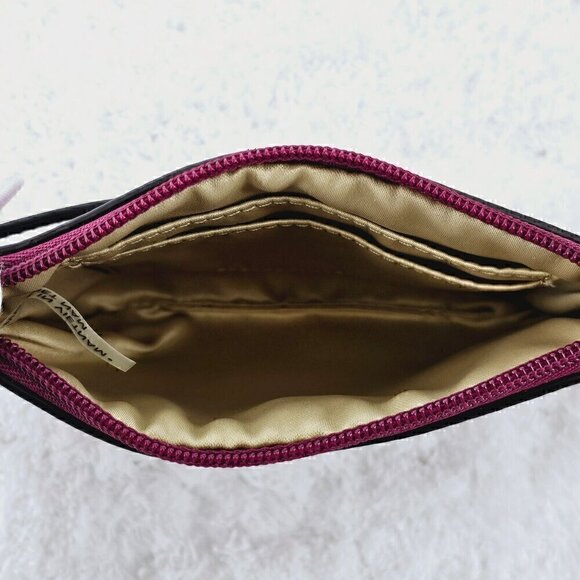 COACH Fushia Signature Logo Canvas and Leather Top Zip Wristlet Wallet Organizer - Picture 14 of 16